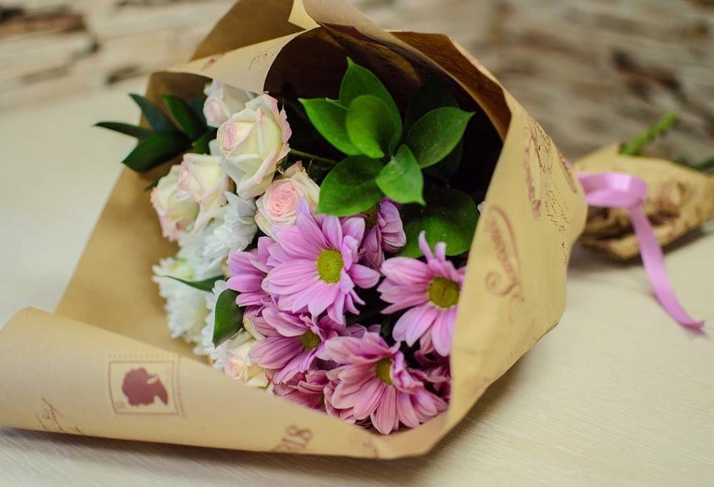 Букет цветов из: Розы и Хризантемы в Погорелках