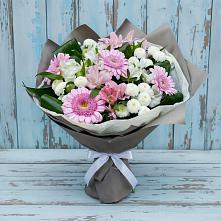 Букет цветов из:  Герберы, Альстромерии и Хризантемы в Погорелках