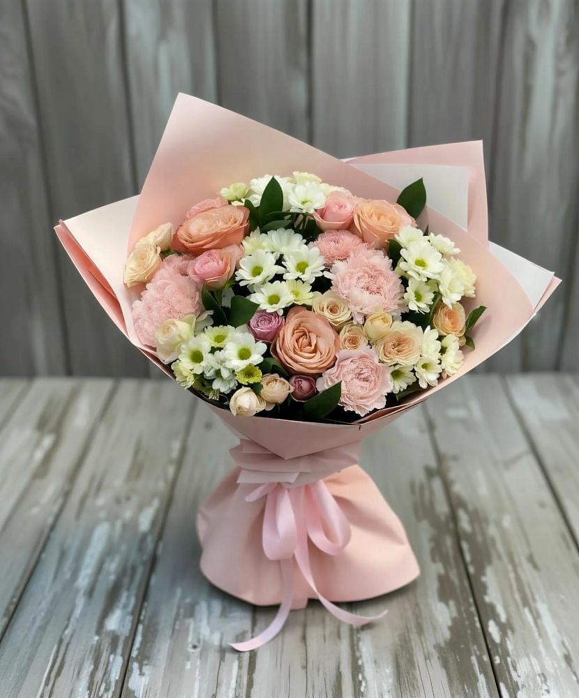 Букет цветов из: Гвоздики, Розы и Хризантемы в Погорелках