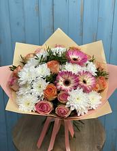 Букет цветов из:  Розы, Герберы и Хризантемы #REPLACE_PRED# Погорелках