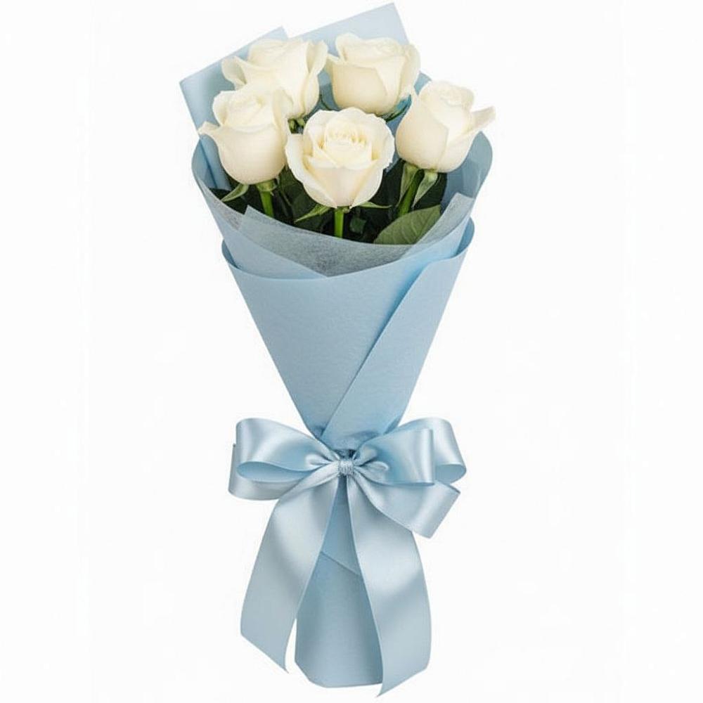 Букет 5 Белых роз Проуд в Погорелках