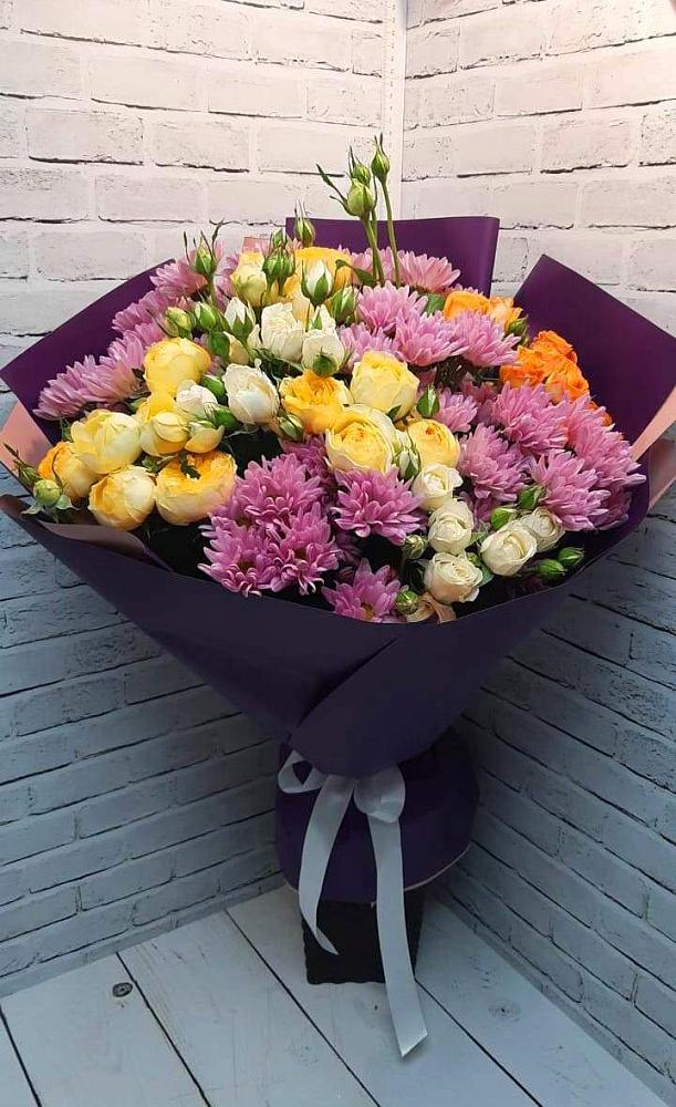 Букет цветов из: Хризантемы и Розы в Погорелках
