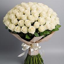 Букет 101 беля роза Белоснежка в Погорелках
