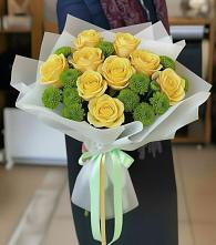 Букет цветов из:  Хризантемы и Розы в Погорелках