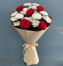 Букет цветов из:  Розы и Хризантемы в Погорелках