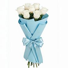 Букет 7 белых роз Проуд в Погорелках