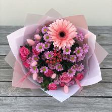 Букет цветов из:  Розы, Герберы и Хризантемы #REPLACE_PRED# Погорелках