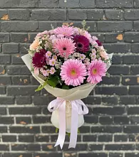 Букет цветов из:  Герберы и Хризантемы в Погорелках