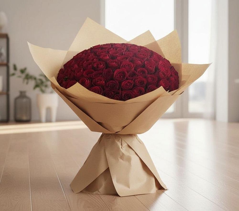 Букет 101 Красная роза в Погорелках