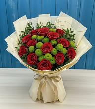 Букет цветов из:  Розы и Хризантемы в Погорелках