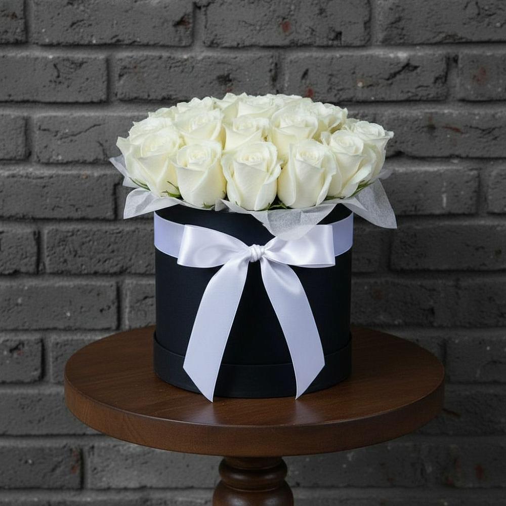 Цветочная композиция из Розы в шляпной коробке в Погорелках