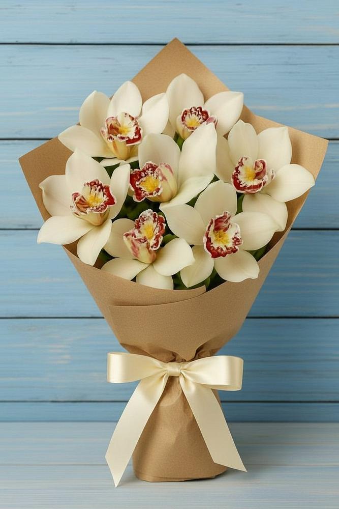 Букет цветов из: Орхидеи и Розы в Погорелках